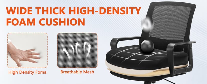 CLATINA Ergonomic Rolling Mesh Desk Chair with Executive Lumbar Support and Adjustable Swivel Design for Home Office Computer Black 8 Pack