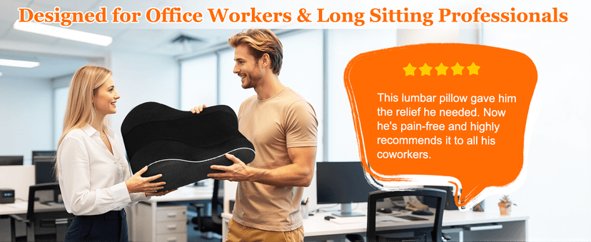 CloudBliss Ergonomic Lumbar Support Pillow – Memory Foam for Lower Back Pain Relief, Adjustable Straps & Mesh Cover for Office, Gaming, Car Seat & Home Essentials (Black)