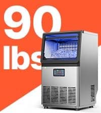 VEVOR Commercial Ice Maker Machine, 120 lbs/24H Ice Production, 33 lbs Storage Bin, 45 Cubes per Cycle, Stainless Steel Under Counter & Freestanding Ice Maker with LED Display, for Home Bar Restaurant