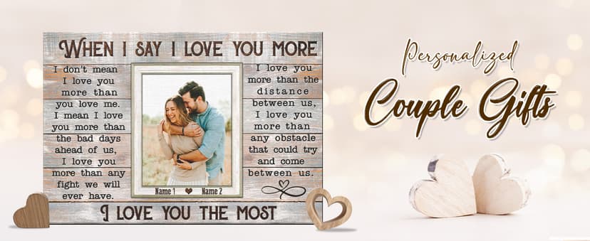 Dem Canvas Personalized Prints, Custom Photo and Name, Wedding Gifts for Couple, Anniversary Valentine Gift, Marriage Prayer Canvas, Engagement Gift (12x08)