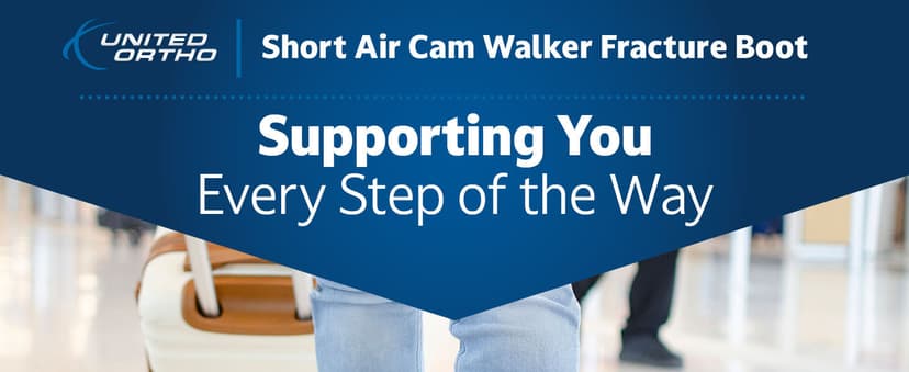 United Ortho United Ortho USA14115 Short Air Cam Walker Fracture Boot, Medium, Black