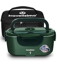 TRAVELISIMO Electric Lunch Box for Adults 100W Heated Lunch Box For Men 1.5L Stainless Steel Portable Food Warmer, 12/24/110V for Travel & Work, Loncheras Electricas Para Calentar almuerzo B0BZ3NCPB7