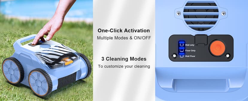 (2025 New) Robotic Pool Vacuum, Robotic Pool Cleaner for Inground Pools, Pool Robot with Smart Navigation, Floor/Wall/Waterline Cleaning, 180 Mins Runtime for Pool Up to 2100 Sq.ft