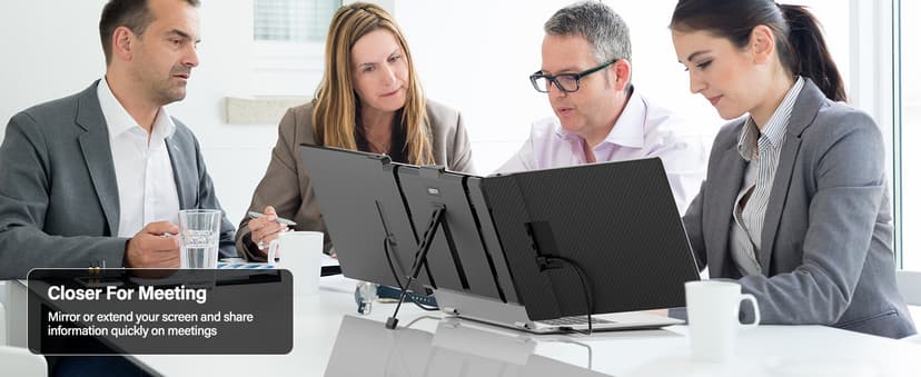 CIDETTY Laptop Screen Extender, 14'' FHD 1080P IPS Ultra-Thin Dual/Triple Monitor Display, HDMI/USB-C Plug-Play Portable Monitor for Laptop, Built-in Speakers(Mac, Win, Android)