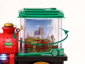 Electric Steam Train Toy for Toddlers 3-5,Bump and Go Truck w/Steam Locomotive,Smoke,Light & Sound, 360 Rotation Christmas Train Truck Toys Birthday Gift for Toddler 1 3 4 5 6 Year Old Boys Girls Kids