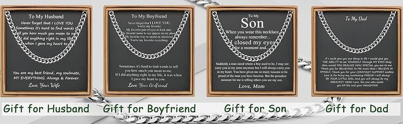 JoycuFF Mens Cuban Link Chain Necklace for Boyfriend Gold Silver Stainless Steel 6MM 10MM Hip Hop Anniversary Birthday Christmas Jewelry for Men