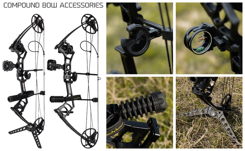 Lanneret Compound Bow and Archery Sets - Right Hand Archery Compound Bows 0-70 lbs Draw Weight Adjustable for Adults and Beginners,25"-31" Draw Length,up to IBO 320 fps,Archery Hunting Bow Set