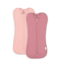 Comfy Cubs Easy Swaddle Blanket, 3 Pack - 100% Cotton Newborn Wrap, Small for 0-3 Months Infants, with Adjustable Velcro, Breathable and Durable Sleep Sack for Babies - Blush, Mauve & Mulberry