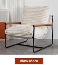 MAXYOYO Modern Accent Chair, Comfy Living Room Chair with Metal Frame Wooden Armrest, Upholstered Armchair with Soft Cushion for Bedroom Balcony Lounge Reading Room, Beige