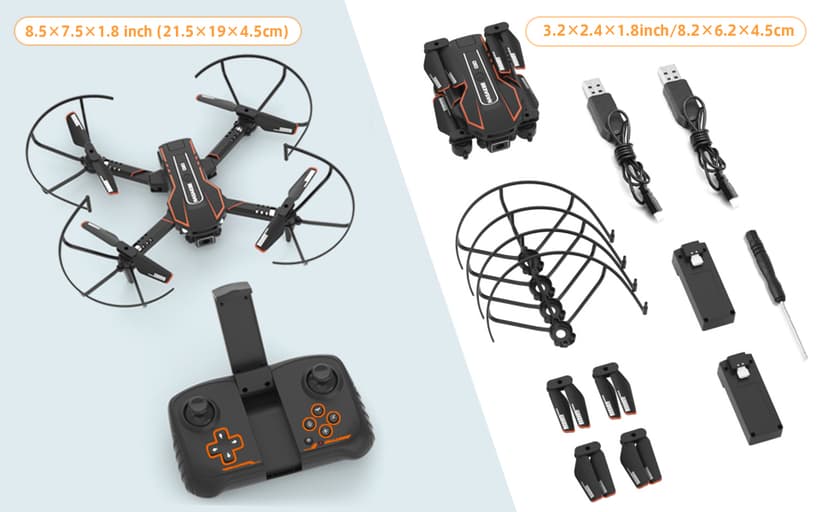 AVIALOGIC Mini Drone with Camera for Kids, Remote Control Helicopter Toys Gifts for Boys Girls, FPV RC Quadcopter with 1080P HD Live Video Camera, Altitude Hold, Gravity Control, 2 Batteries, Black