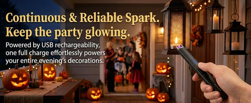 FUKKUDA Electric Candle Lighter, Rechargeable USB Arc Lighter for Candles, Fireplace, Camping BBQ, Christmas Stocking Stuffers, Birthday, Valentines Day and Easter Gifts for Women Men (Obsidian Black) B08GLRLH25
