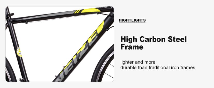 WEIZE Road Bike, 700C Wheel City Commuter Bicycle, 14 Speed Drop Bar, Racing Adult Bike with Caliper Brakes, High-Carbon Steel Hybrid Bikes, Urban Adult Bicycle for Men and Women