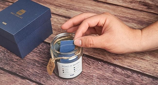 BLIEVE BLIEVE- Bible Verse Jar, Read Me When Bible Verses Jar For Daily Encouragement, Inspirational Prayer & Reflection, Christian Gifts For Women and Men, Religious Graduation Gifts (Men)