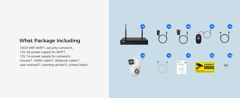 Hiseeu Wireless Security Cameras Outdoor, 5G & 2.4G WiFi Pro, Wireless Home Security Camera System, Dual Lens, 360° Pan & Tilt, Auto Tracking, Color Night Vision, 1TB HDD No Subscription, Need Plug In