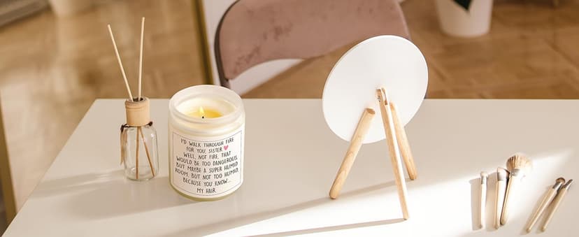 Funny Sister Gifts, Sister Birthday Gifts Ideas- Handmade Lavender Natural Soy Wax Candle (7oz)- Sisters Gift from Sister Brother for Graduation, Birthday, Christmas, Mothers Day, Sis Candle