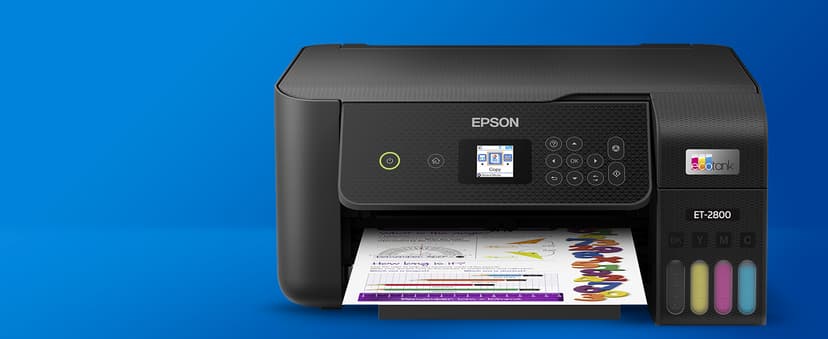 Epson EcoTank ET-2800 Wireless Color All-in-One Cartridge-Free Supertank with Scan and Copy, The Ideal Basic Home Printer - Black
