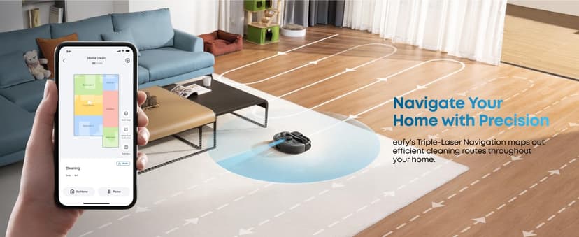 eufy Robot Vacuum 3-in-1 E20,with Versatile Stick and Handheld Vacuum Cleaner Combo,Self Emptying Up to 75 Days,Max 30,000Pa,Smart Obstacle Avoidance,Pro-Detangle,Ideal for Carpet,Crevices,Stairs