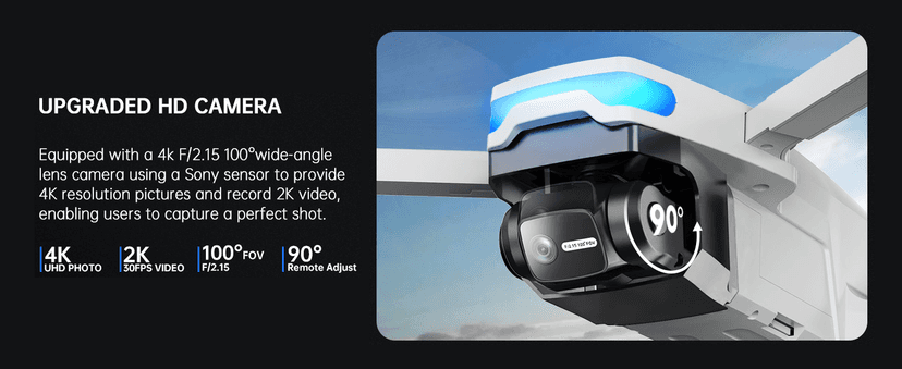 Drones with Camera for Adults 4K, Foldable Beginner Drone with Brushless Motor, Auto Follow, Tap Fly, Circle Fly, One Key Start, Under 249g