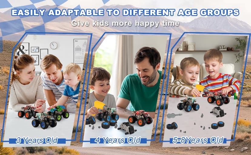 Take Apart Monster Truck Toys for Kids 3 4 5 6 7 8 Year Old Boys, STEM Educational Building Toys with Electric Drill & Storage Box Gift Birthday Christmas for Boys Girls Kids Toddlers B0FKT2MJ2W