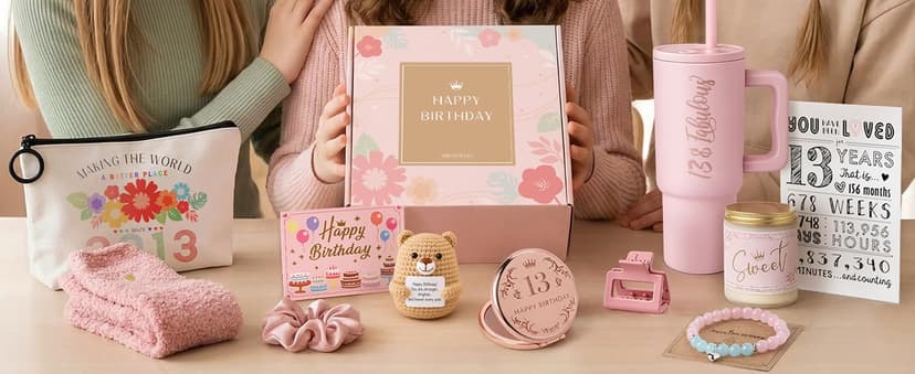 13th Birthday Gifts for Girls - 13 Year Old Girl Gifts Ideas for Offical Teenagers Girls - 13th Birthday Decorations Trendy Teen Girl Stuff - 11 Pieces Best Present for Daughter, Niece