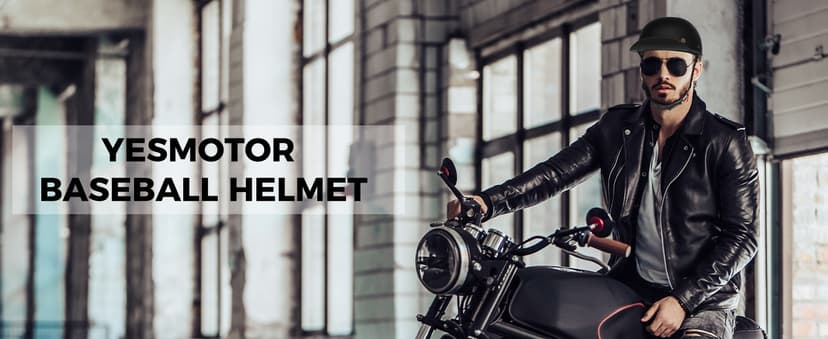 Yesmotor Motorcycle Baseball Helmet - Retro Baseball Style Cap for Unisex-Adult, DOT Approved