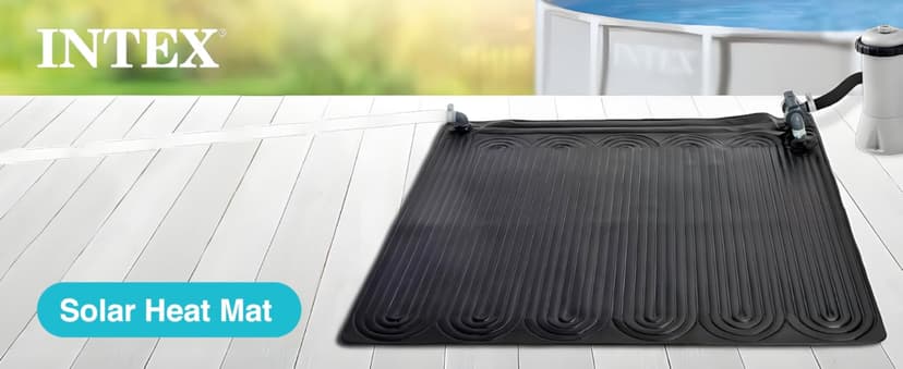 Intex 28685E 47 Inch x 47 Inch Solar Pool Water Heater Mat for 8,000 Gallon Above Ground Swimming Pool with Hose Attachment and Adaptors, Black