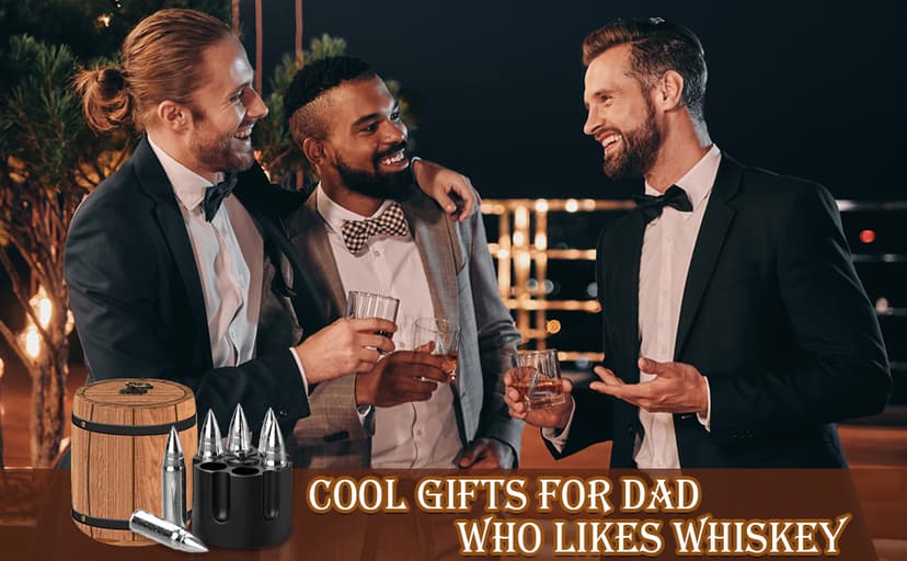 Gifts for Men Dad, Whiskey Stones, Him Husband Boyfriend Gifts for Birthday Anniversary Christmas, Unique Wedding Housewarming Gifts for Men Who Have Everything, Cool Stuff Gadgets for Dad Grandpa