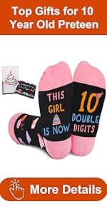 5-18 Years Old Birthday Gifts for Girls - Socks for Girls with Pop up Birthday Card, Presents for 5-18 Year Old Grils