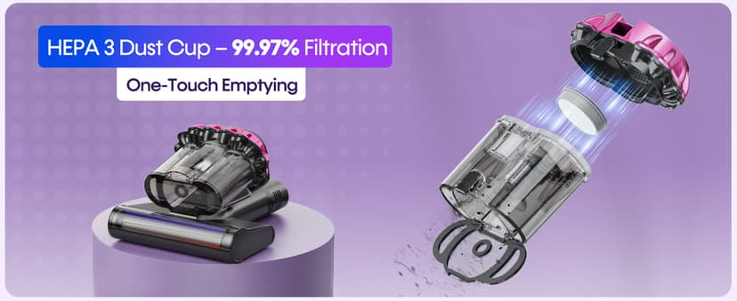 Mattress Vacuum Cleaner 550W 18KPa Bed Vacuum Cleaner with Smart Dust Sensor, UV-C Light, 149°F Heat, HEPA Filter, Handheld for Bed Sofa Couch