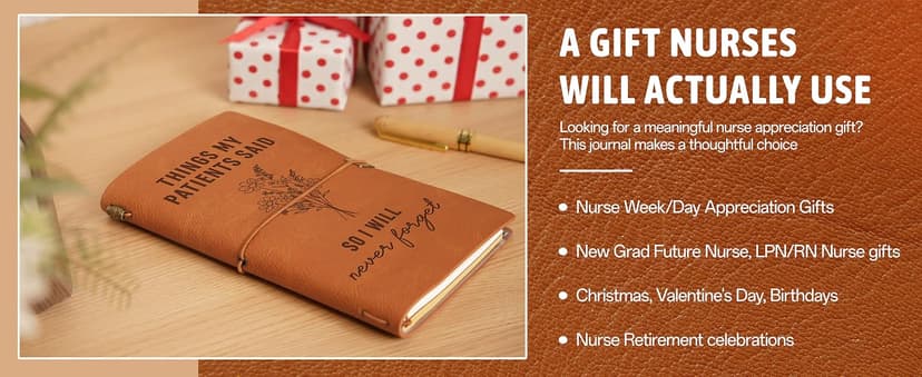 Nurses Appreciation Graduation Gifts for Women, LPN RN Nursing Student Gift for Nurses Week/Day, Engraved Refillable Notebook GiltGlimmer Nurse Gifts, Things My Patients Said Journal Leather Notebook B0GK6M9WZJ