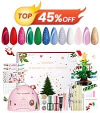 Beetles Gel Nail Polish Kit with U V Light -54 Pcs Gel Nail Kit Four Seasons Glow 32 Colors Set with Base Matte & Glossy Top Coat Soak Off Home Salon DIY Manicure Christmas Gifts for Women Teen Girls