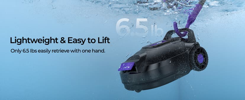 Robotic Pool Cleaner with Dual-Drive Motors,Dual-Layer Filtration, 180Min Runtime, Powerful Cordless Pool Vacuum for Above-Ground & Flat Pools,Auto-Parking Design,Double Suction Port