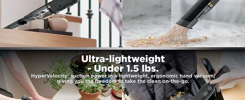 Shark WANDVAC Cordless Hand Vac, Lightweight, Versatile and Portable at 1.4 lbs., Powerful Suction for Pet Hair, Charging Dock, One-Touch Empty for Car & Home, Duster Crevice Tool, Black, WV201BK