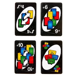 Mattel Games UNO Show ‘em No Mercy Card Game in Storage & Travel Tin for Kids, Adults & Family Night with Extra Cards, Special Rules & Tougher Penalties (Amazon Exclusive)
