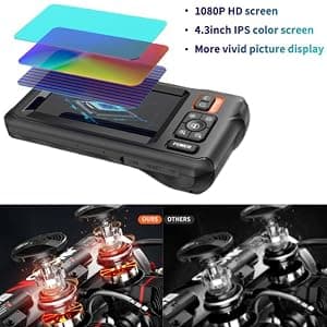 Endoscope Camera with Light, Borescope Camera with 4.3" IPS Screen, 1920P HD with 8 LED Lights, 16.4FT Semi-Rigid Cord Bore Scope, Gadgets for Men & Tools for Men