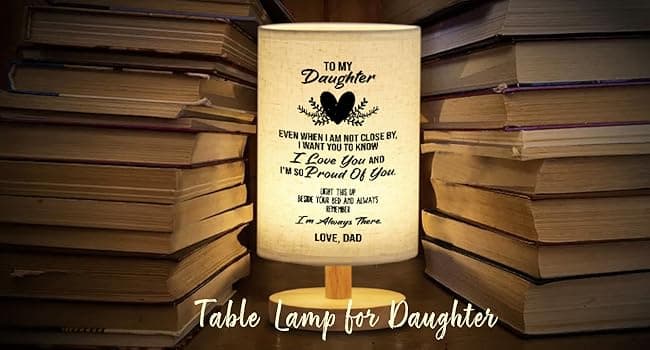 WSYEAR Birthday Gifts for Daughter from Dad,to My Daughter Gifts from Dad- Table Lamp Best Father Daughter Graduation Gifts for Grown Daughter