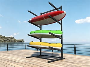Kayak Storage Rack with Wheel, Adjustable Kayak Racks, Carbon Steel Water Sport Watercraft Storage Rack for Canoes or Surfboards