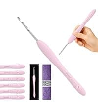 Yarniss 18 Size Counting Crochet Hooks with Light, Digital Counter Crochet Hooks Set with Case (2.0mm~14.0mm)