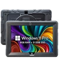Fusion5 Built in USA 10.1” Windows 11 Professional Rugged Tablet PC - 12GB RAM, 512GB SSD, Intel 13th Gen, Full HD Windows Tablet Computer, HDMI, USB C - 2 Year Full Warranty with Accidental Damage