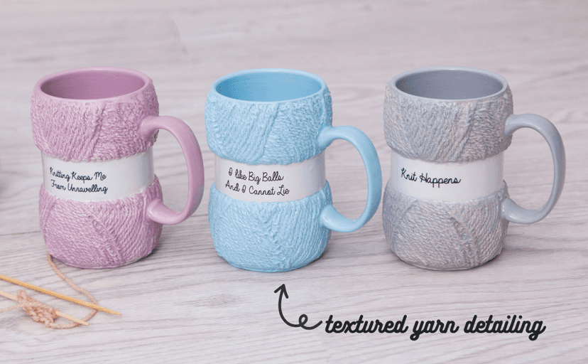 Boxer Gifts Knitting Gift Mug For Knitters – Knit Happens – Yarn Design - Gag Funny Gift For Her