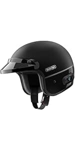 Sena Cavalry 2 Mesh Intercom Enabled Motorcycle Half Helmet, Integrated Communication System (Matte Black, Large)