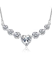 InfinityLove Heart Pendant Necklaces for Women, 2-5 Carat Moissanite Heart Necklace, Anniversary Birthday Christmas Valentine Engagements Mothers Day Jewelry for Wife Her Girlfriend Mom Daughter