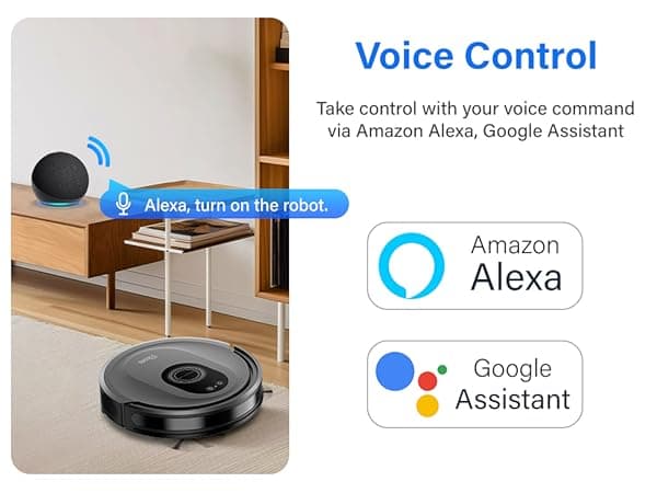 Tikom Robot Vacuum and Mop Combo, 5000Pa Robotic Vacuum Cleaner, 150 Min Max, App & Remote Control, Ideal for Hard Floor, Carpet, Pet Hair, Self-Charge(G8000 Max)