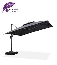 PURPLE LEAF Outdoor Chaise Lounge Set of 2 Aluminum Patio Lounge Chair with Wheels and Side Table Pool Chaise Lounge Chair for Outdoor Backyard Poolside Camel (2 Lounges Chairs W/Table)