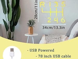 Car Gearbox Neon Sign, Neon Manual Gearbox Design Gifts for Dad, LED Garage Lamp Neon Lights for Wall Decor, Man Cave Garage Decor, USB Neon Sign for Auto Room Garage Repair Shop Gifts for Husband B0C9DNGD8P