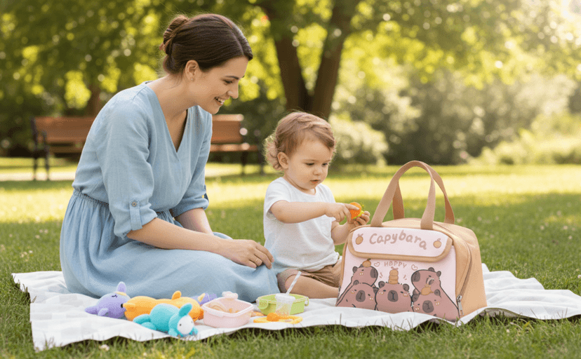 LUUTUUORA Capybara Lunch Bag Women, Insulated Lunch Box for Women, Reusable 10L LunchBox Multi-Pockets Cute Lunch Tote for Work Picnic Travel or Gifts-Capybara