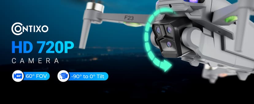 Contixo F23 GPS Drone With Camera, 46 Min Flight Time, 4.5" Screen Remote, Follow Me, Waypoints, 5GHz FPV Transmission, Return to Home, Hand Gestures, Orbit Mode Foldable Drones For Teens & Adults