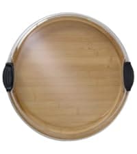 Farberware Bamboo Cutting Board with Clear Locking Lid, 11x14 Inch Charcuterie Board with Handles - Reversible Serving Board for Cheese, Meats, Snacks and More B0D2RRK7CS