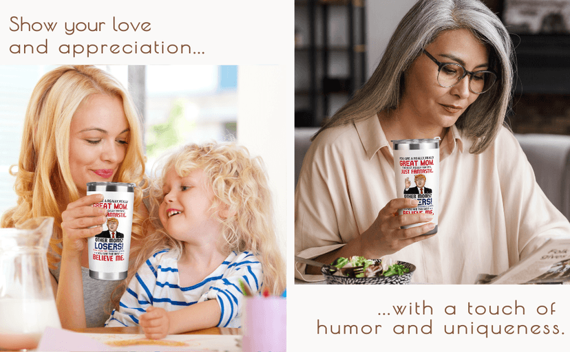 Gifts for Mom from Daughter Son - Christmas Gifts for Mom Wife - Birthday, Christmas, Valentines Day Gift for Moms - Gift for Mama, Moms, Mother - 20 Oz Stainless Steel White Tumbler