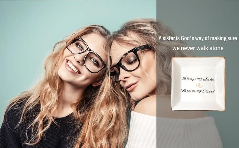 HOME SMILE Ceramic Ring Dish Jewelry Tray for Mom Sister Friends